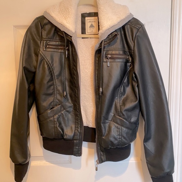 Ardene Black Leather Jacket, Large - Picture 1 of 3